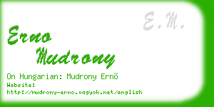 erno mudrony business card